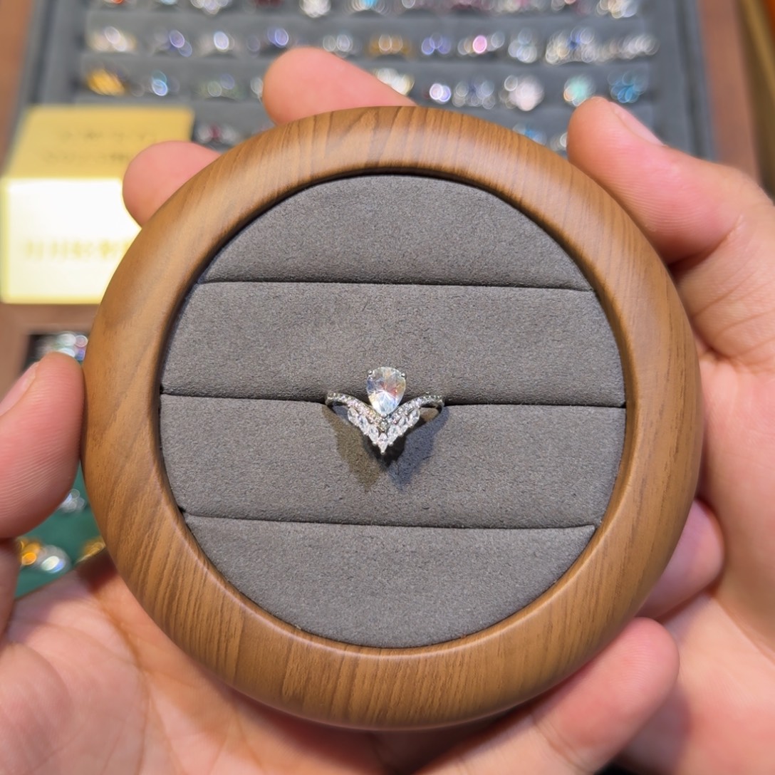 月光石银S925镶嵌戒指