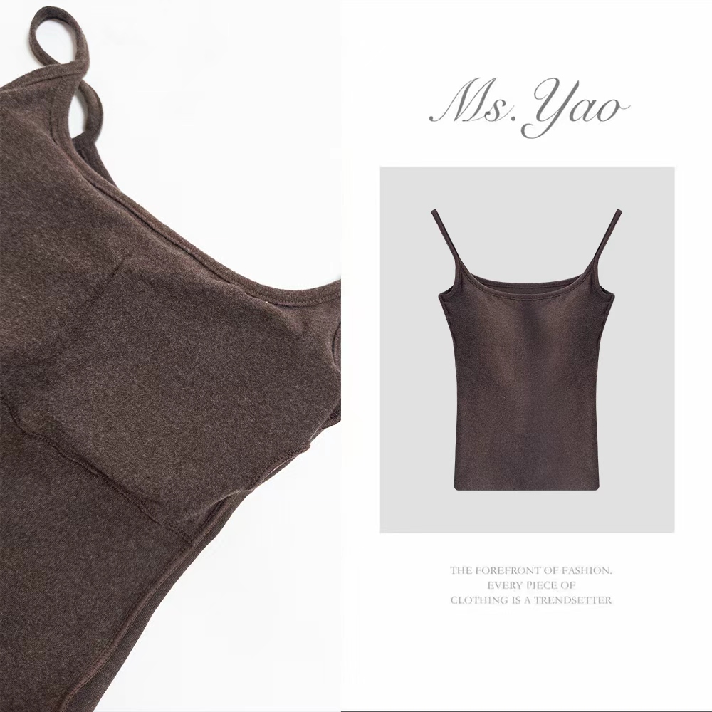 Ms·Yao【安楠素柔】新款带胸垫吊带美背（胸垫可拆卸）2087