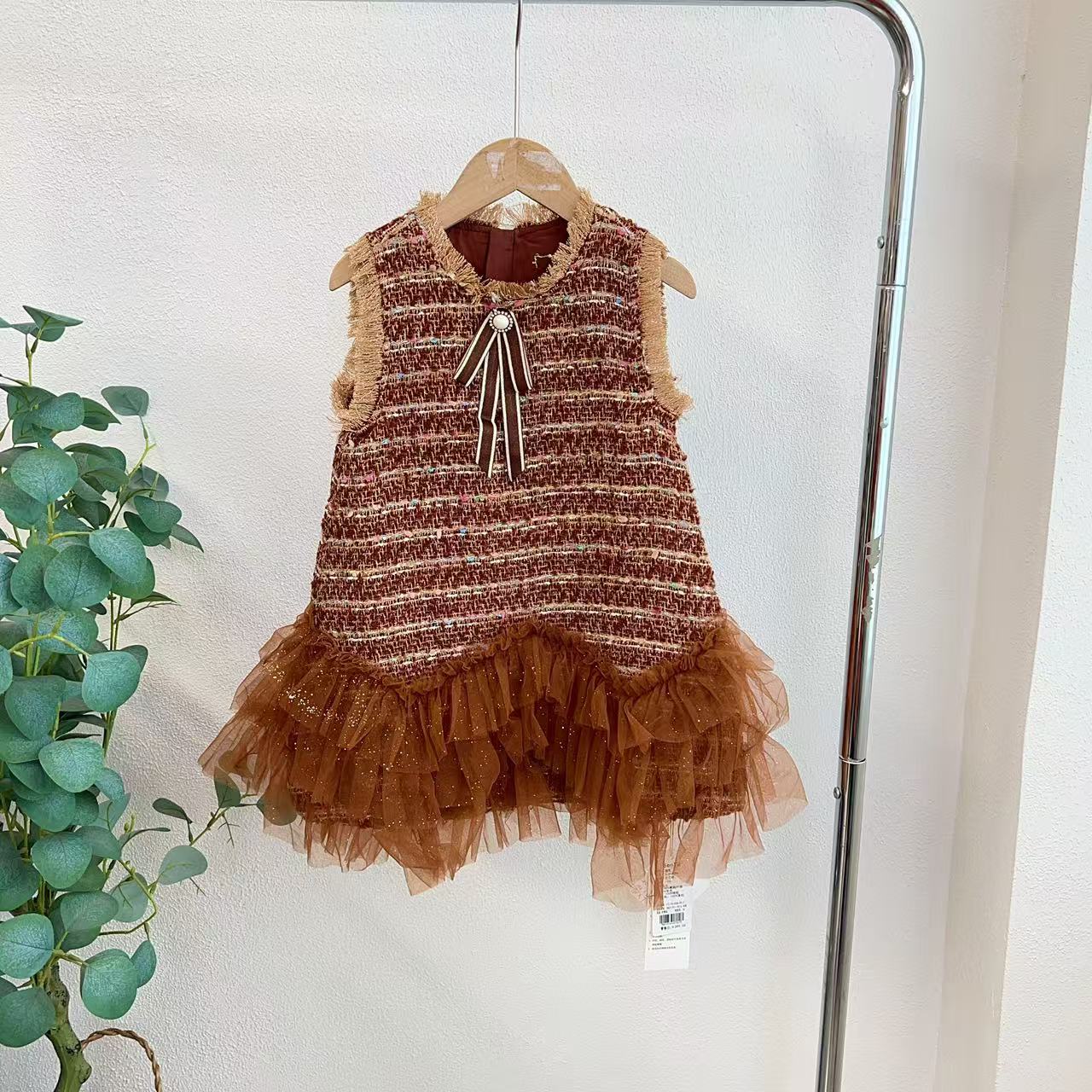 3494森咖色连衣裙