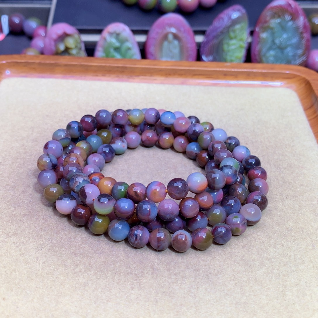 玛瑙未镶嵌手链盐源