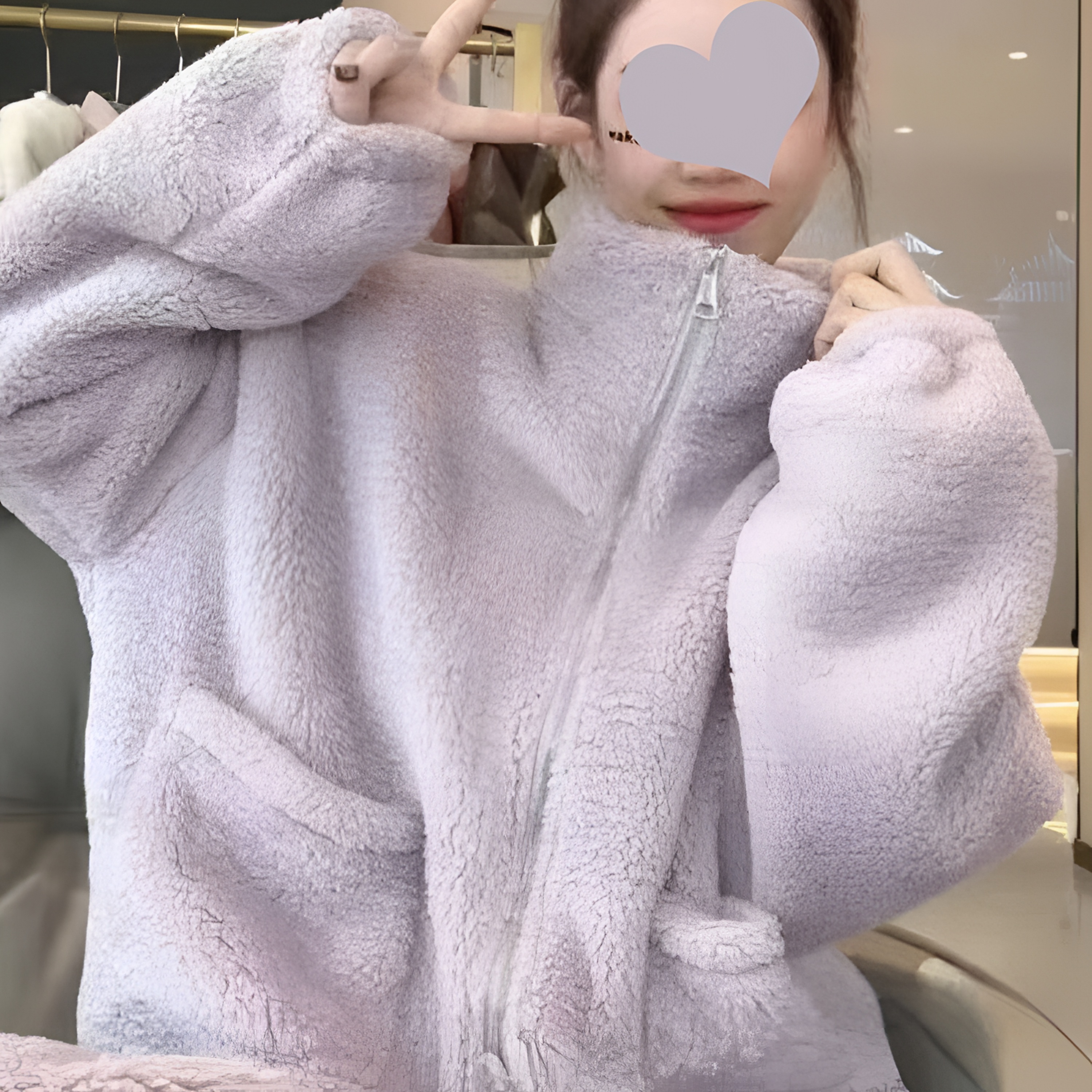 【反季福利】秋冬立领加厚双面绒女士休闲宽松保暖家居服睡衣冬季