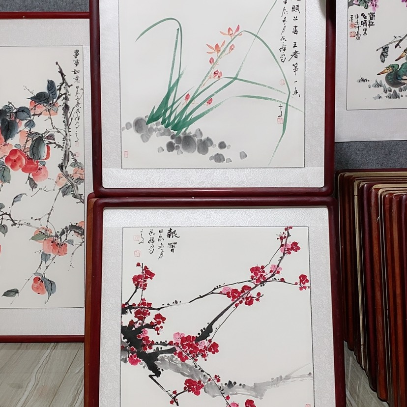 【闪购商品】国画书画作品带框65×65厘米