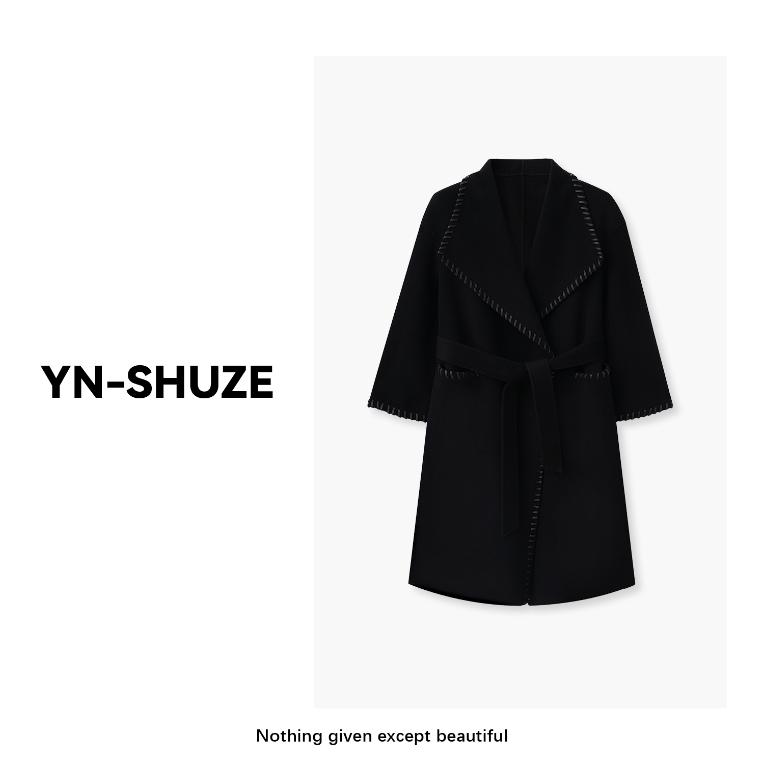 YN-SHUZE【枫糖拿铁】气质高级束腰包边大衣外套SZ-YNB-663318