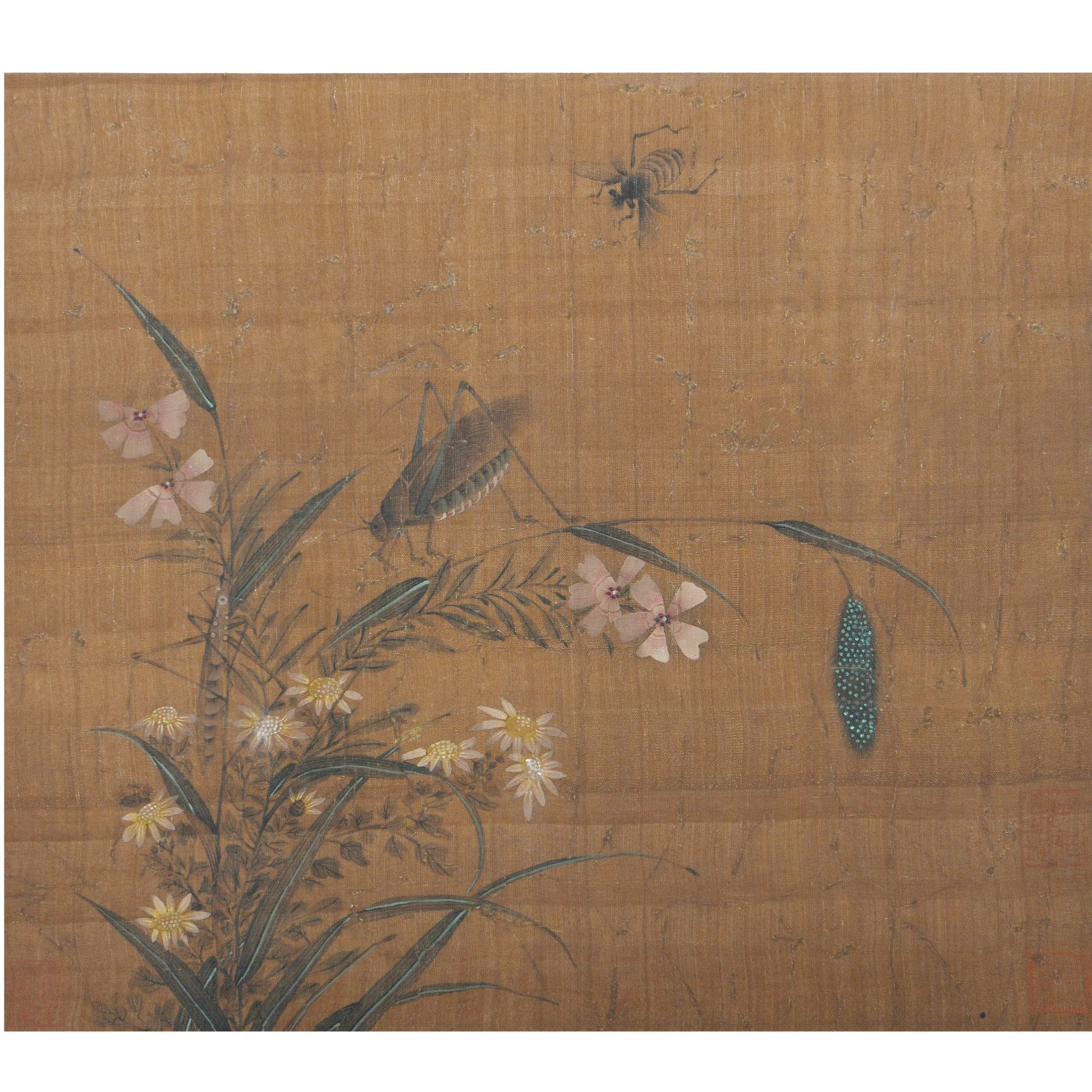 LOT.010【花卉草虫】纸本镜片B0502-138预展手绘专场