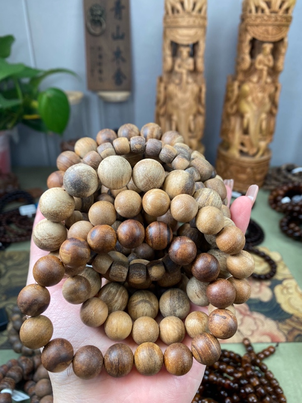 （粗抛福利两条）巴布亚贡木花香单圈手串