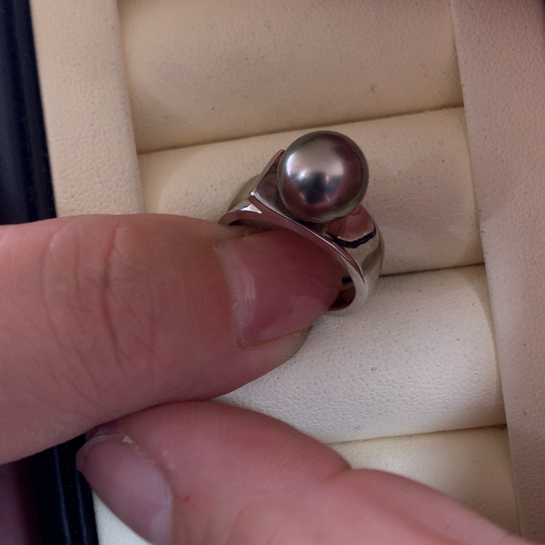 海水珍珠戒指银S925镶嵌