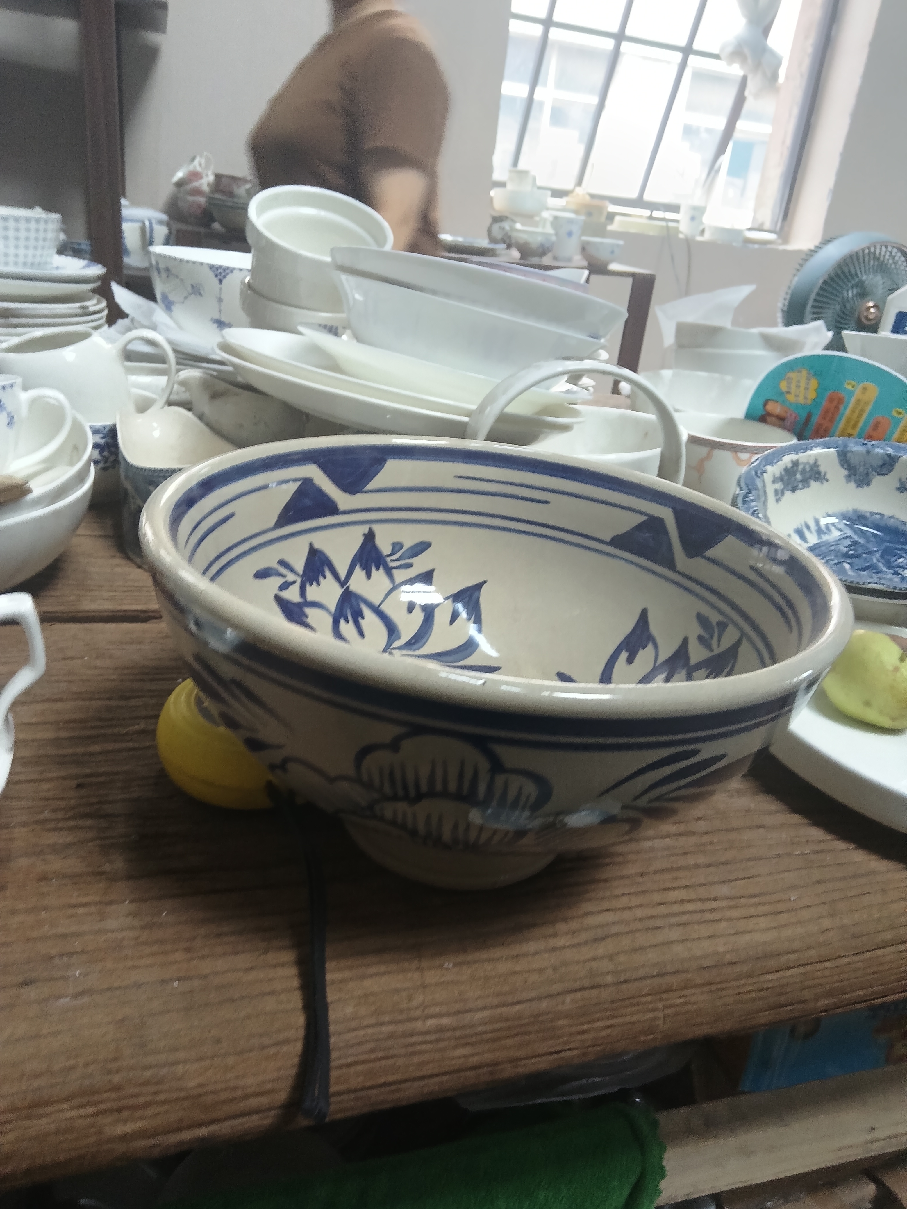 国营尾货釉下手绘大碗一个微瑕疵品