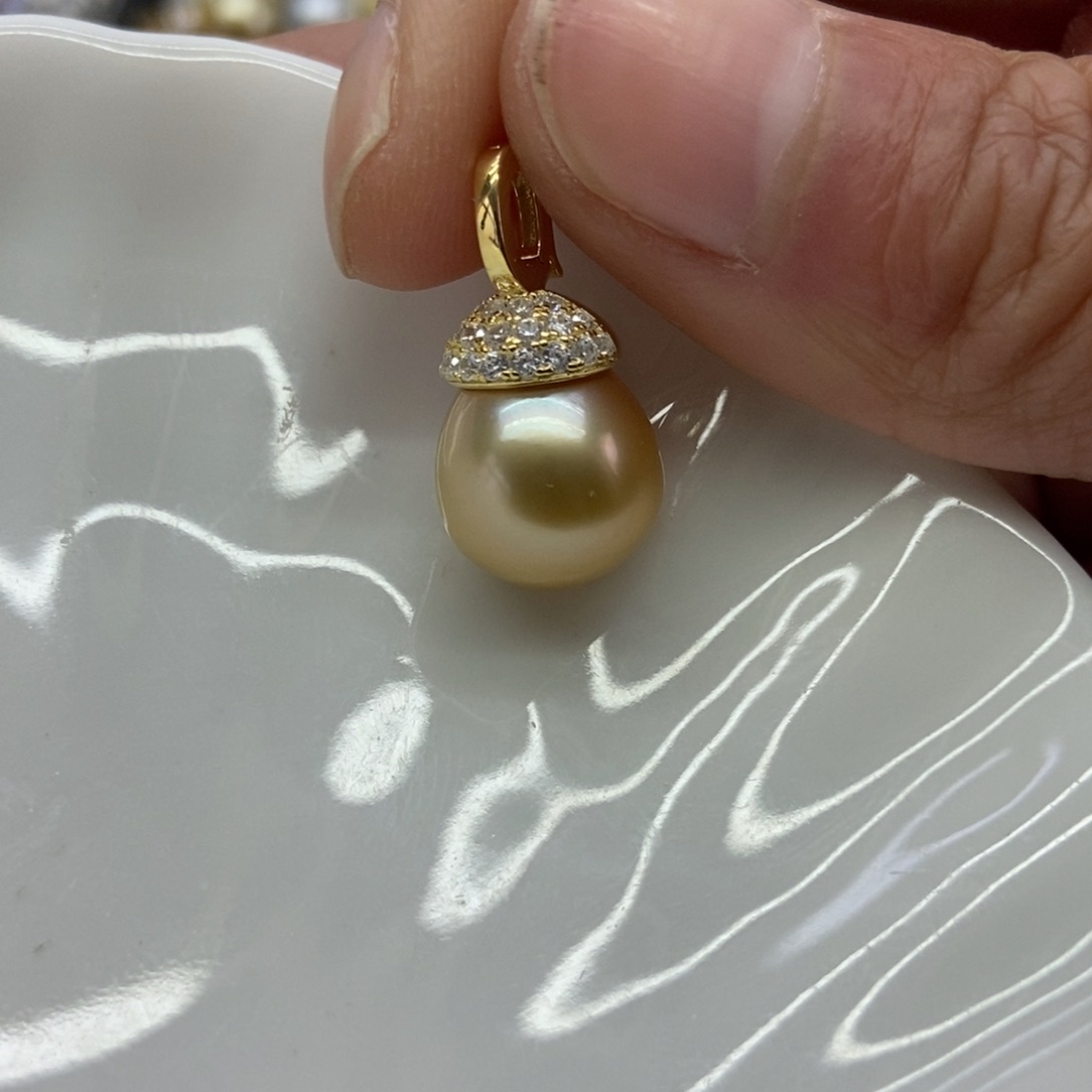 海水珍珠吊坠(不含链)银S925镶嵌