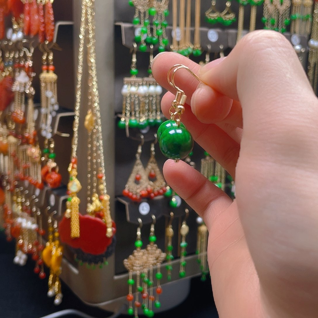 玛瑙/玉髓耳饰合金饰品