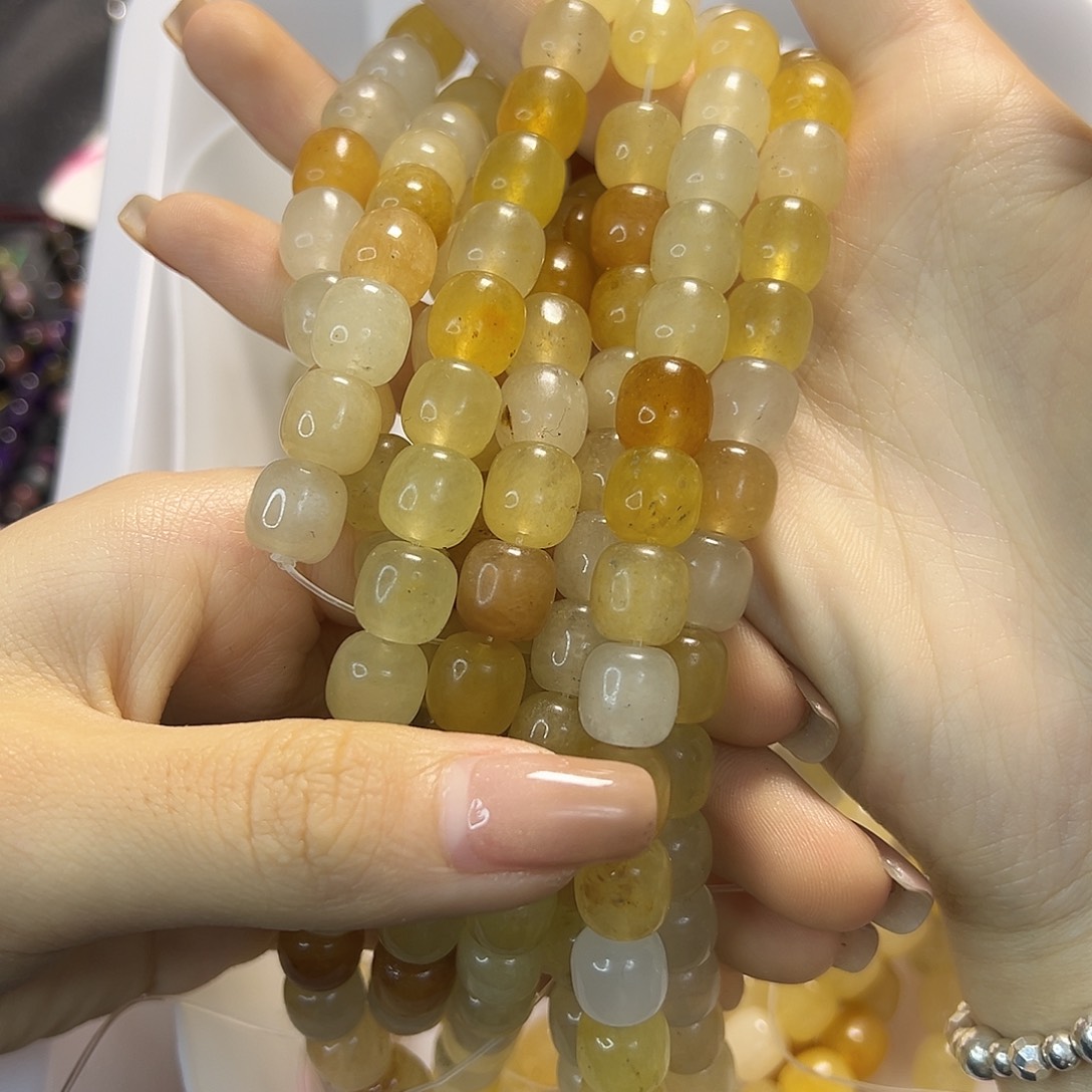 玛瑙/玉髓合金珠宝半成品金丝玉老型珠卡10一条