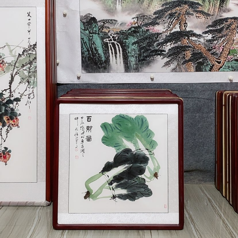 【闪购商品】国画书画作品带框65×65厘米