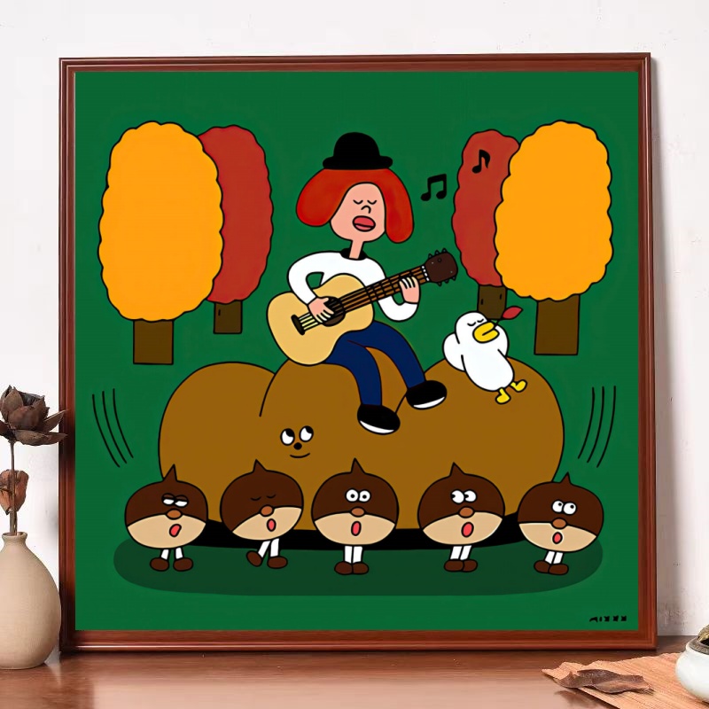 【C143款】歌唱家卡通简约装饰画儿童房背景墙玄关柜卧室挂画摆画