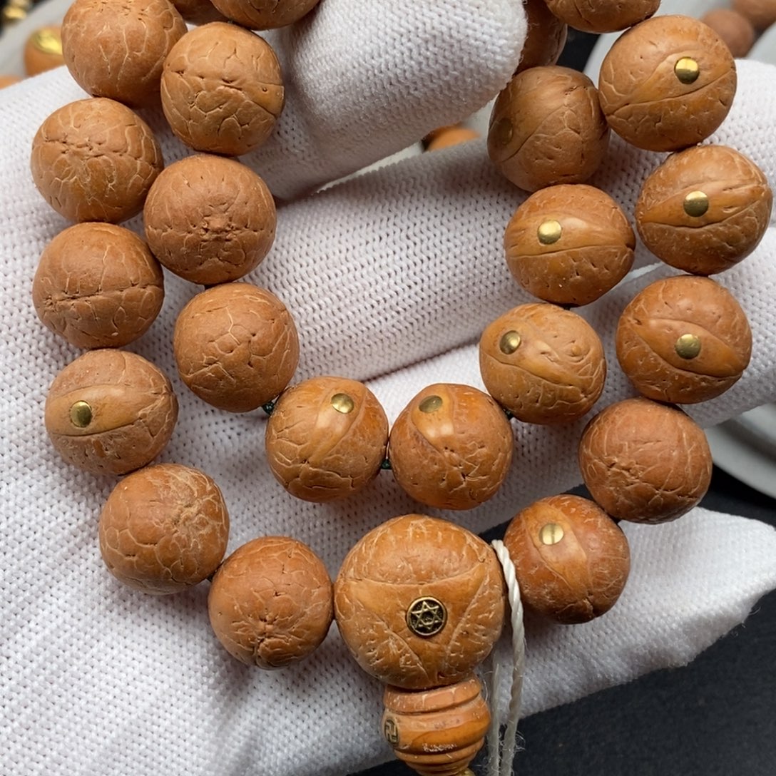 凤眼菩提手串镶嵌铜钉13.5mm27颗
