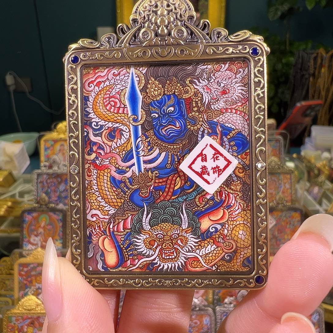 吊坠不动明王热贡纯手绘唐卡