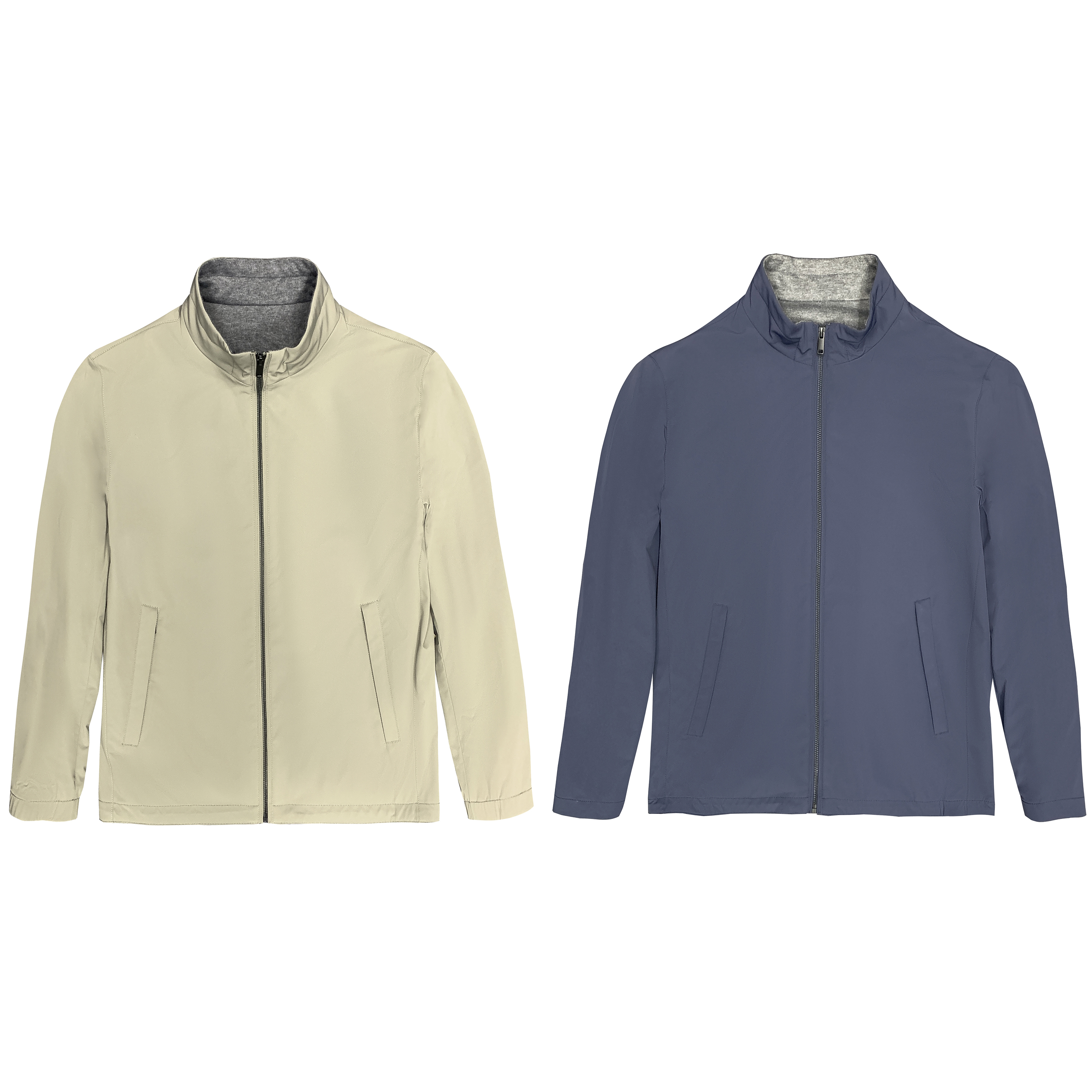 秋季新款【针织里衬】锦氨防水透气抗皱商务休闲拉链立领夹克7059