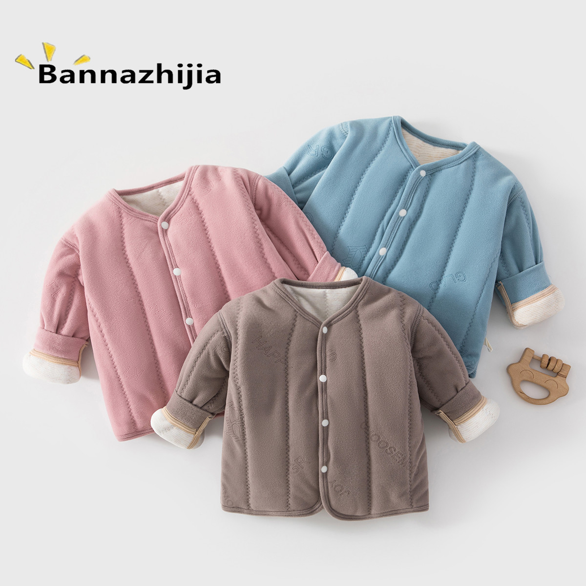 软糯型婴儿衣服夹棉保暖内胆男女宝宝小开衫外套婴幼儿上衣冬季