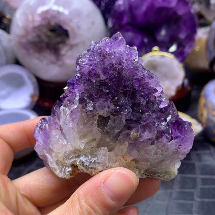 水晶奇石紫晶花未镶嵌