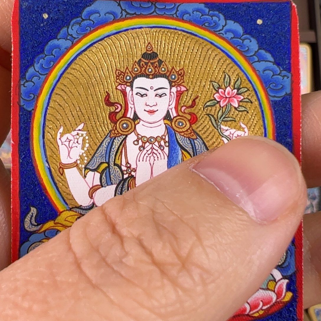 浪****吊坠四臂观音唐卡绘画作品