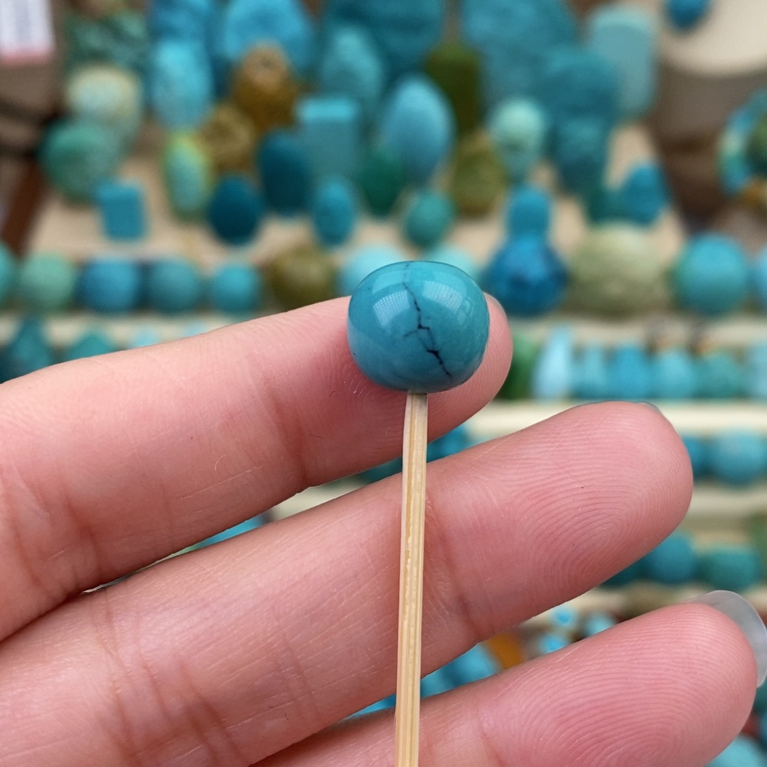 绿松石珠宝奇石未镶嵌10.5mm