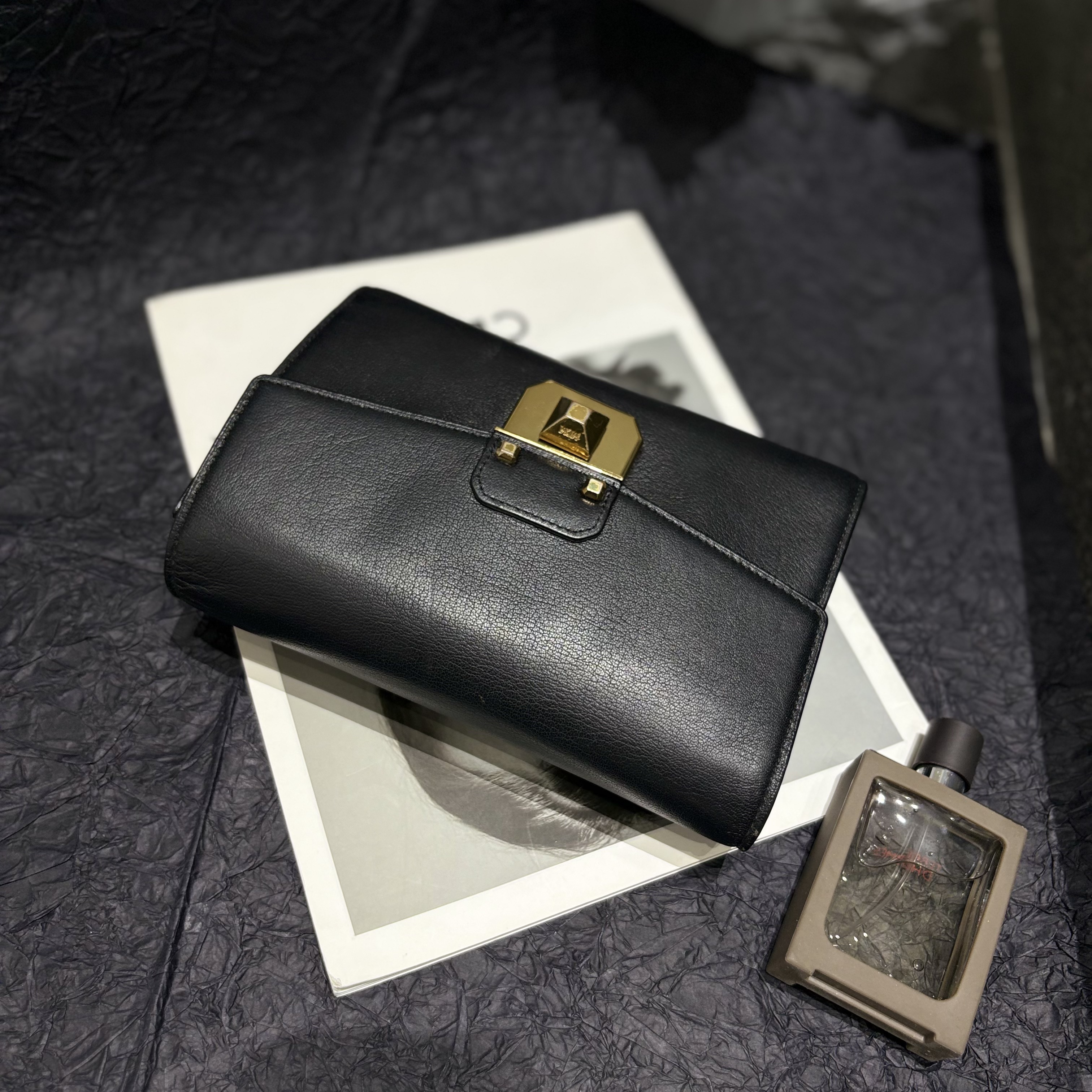 95新 MCM MCM羊皮链条包信封手拿包
