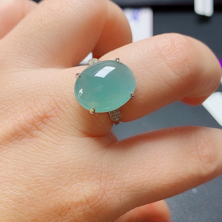 银S925镶嵌戒指翡翠