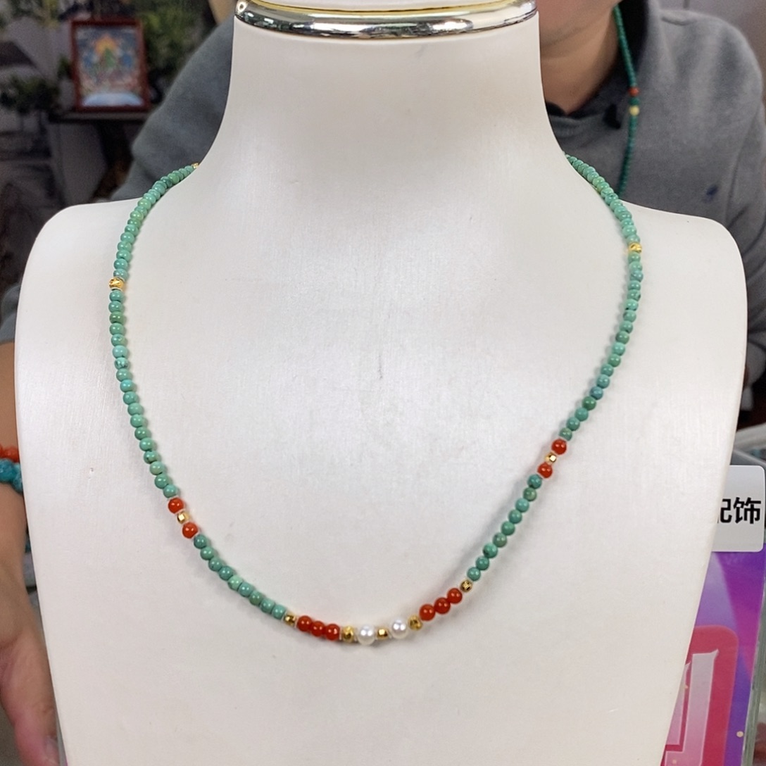 绿松石银S925镀金镶嵌珠宝奇石