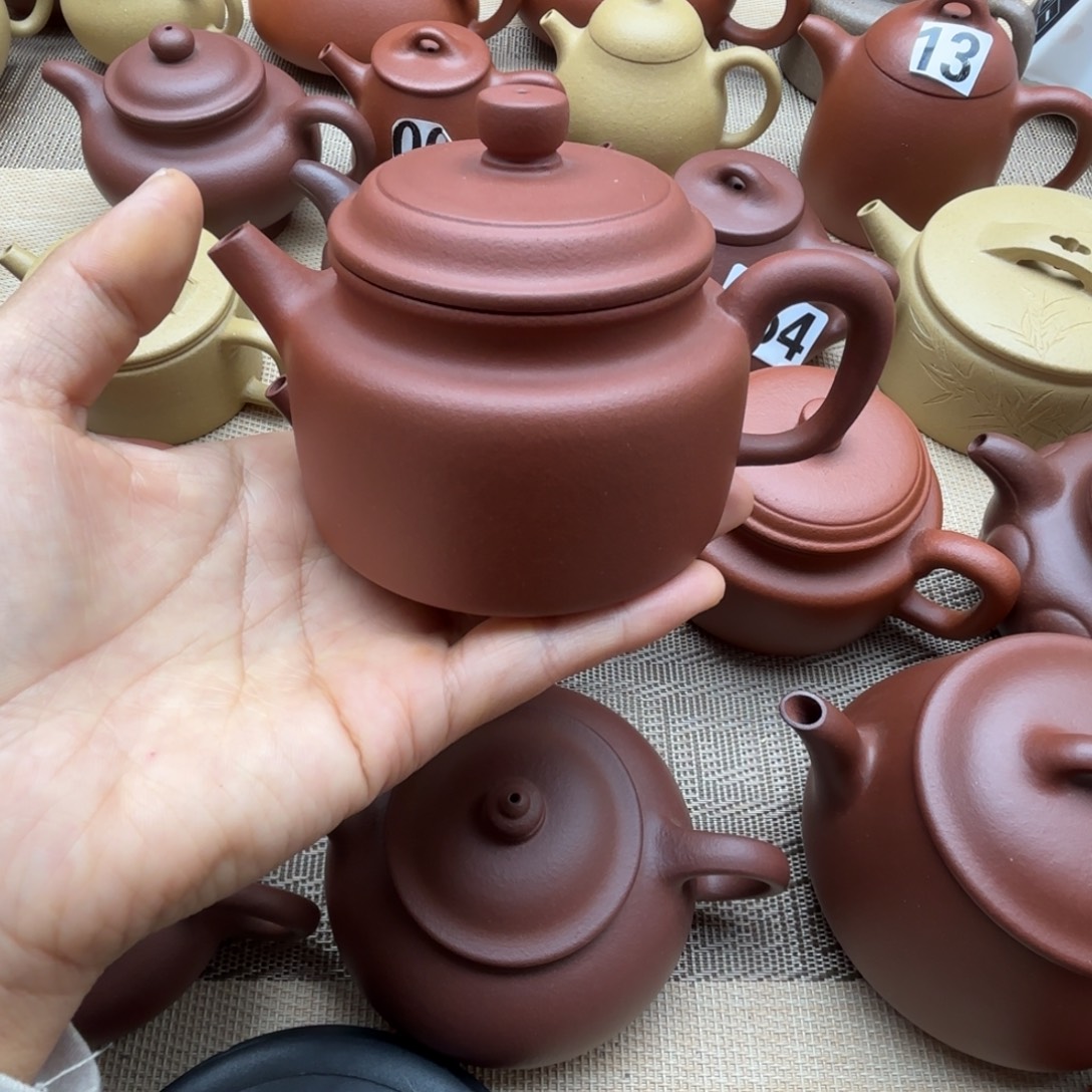 紫砂茶壶紫泥德钟150cc微瑕
