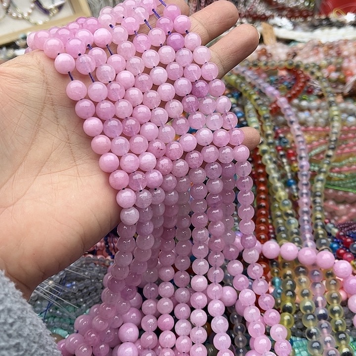 玛瑙/玉髓珠宝半成品未镶嵌一条8mm紫锂辉