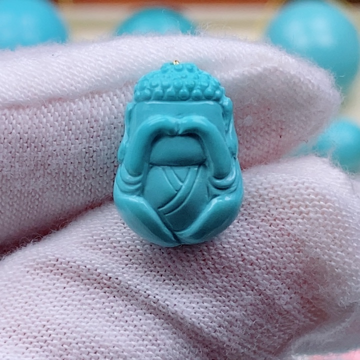 绿松石珠宝奇石未镶嵌小**儿