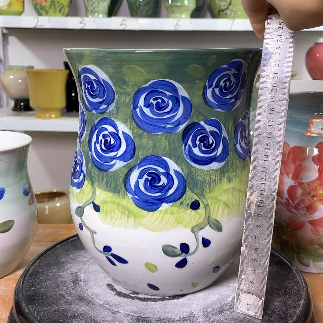 景德镇陶瓷花盆口18高23