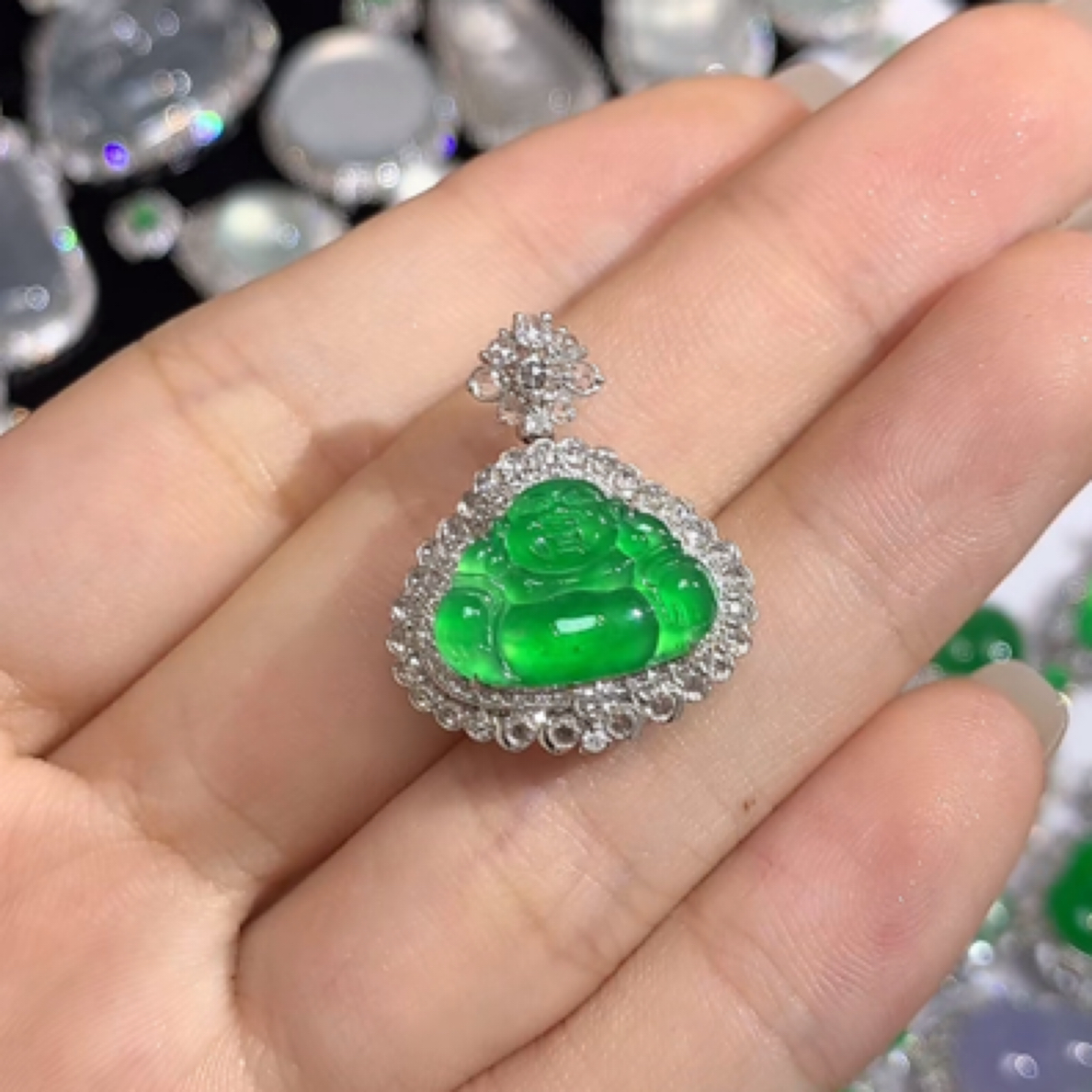 天然缅甸A货翡翠 佛公