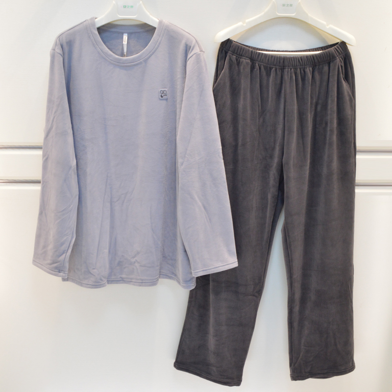 彩色品牌睡衣男士秋冬海岛绒家居服11909