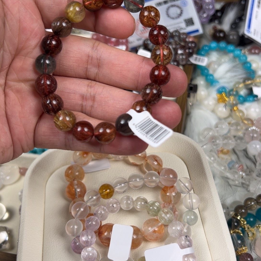 手链水晶未镶嵌彩发晶手串