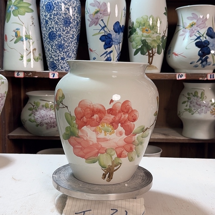 瓶高26口18.5牡丹新款新款陶瓷