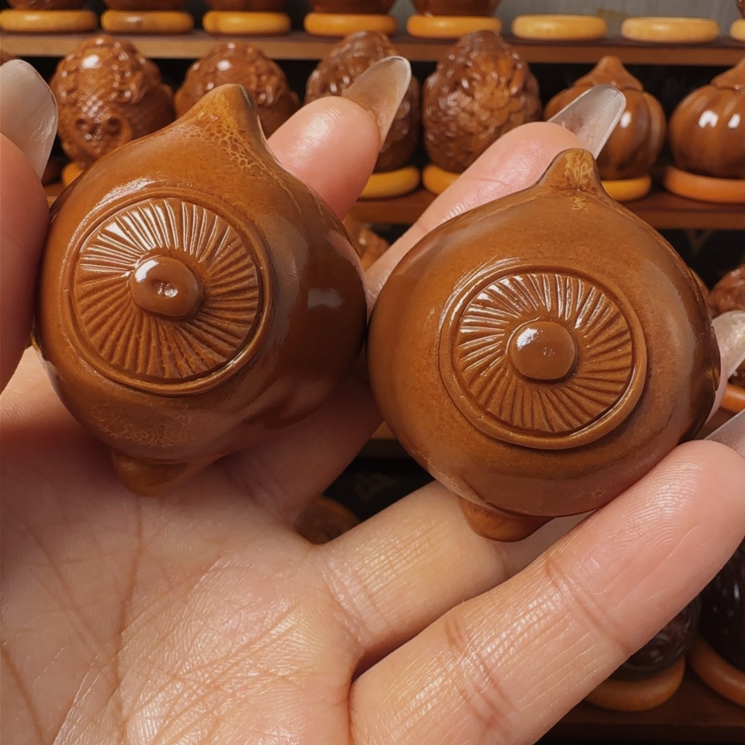 橄榄核把件凯***夜把把壶手把件34