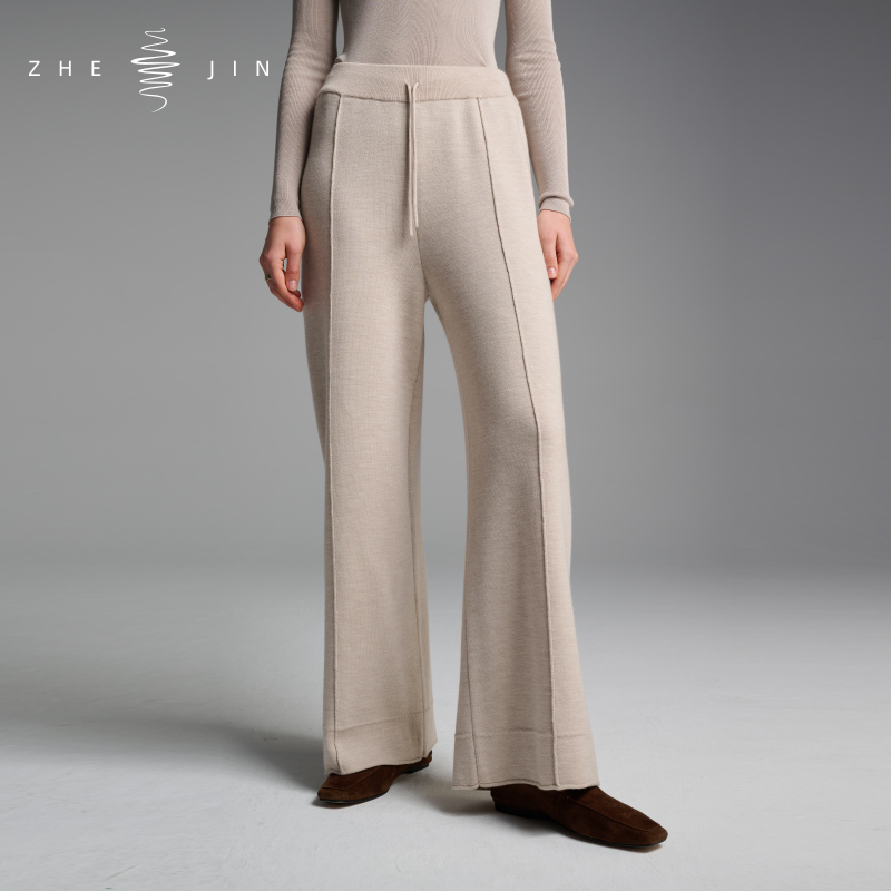 浙锦秋冬【时光印记】羊毛复古阔腿裤女高腰垂感显瘦长裤