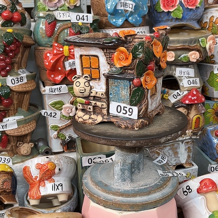 紫砂花盆粗陶材质多肉花盆