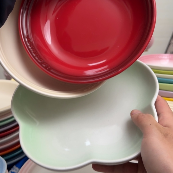 微瑕3个组合8英寸花朵深盘➕两个燕麦盘