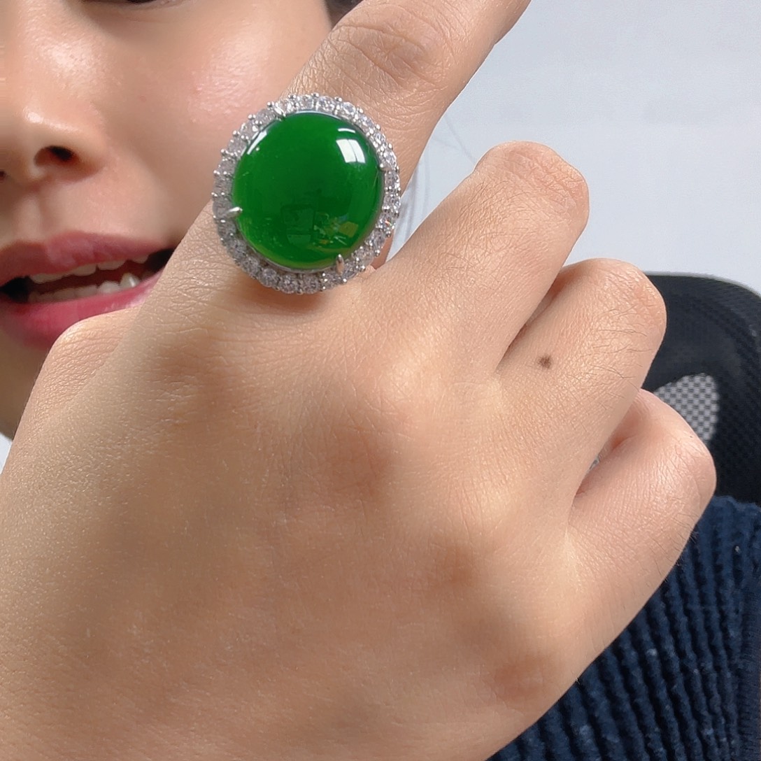 —****翡翠银S925镶嵌吊坠(不含链)