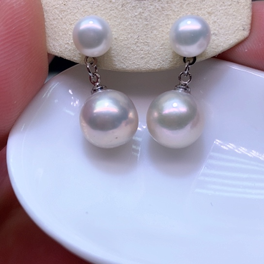 淡水珍珠耳饰银S925镶嵌