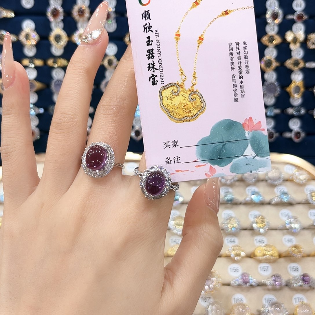 紫晶女款银S925镶嵌昕*戒指96