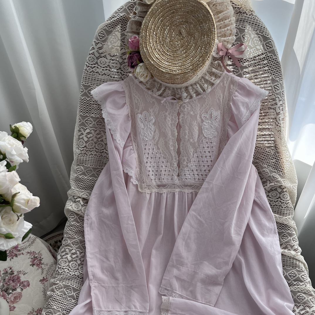 法式甜美气质睡裙蕾丝碎花