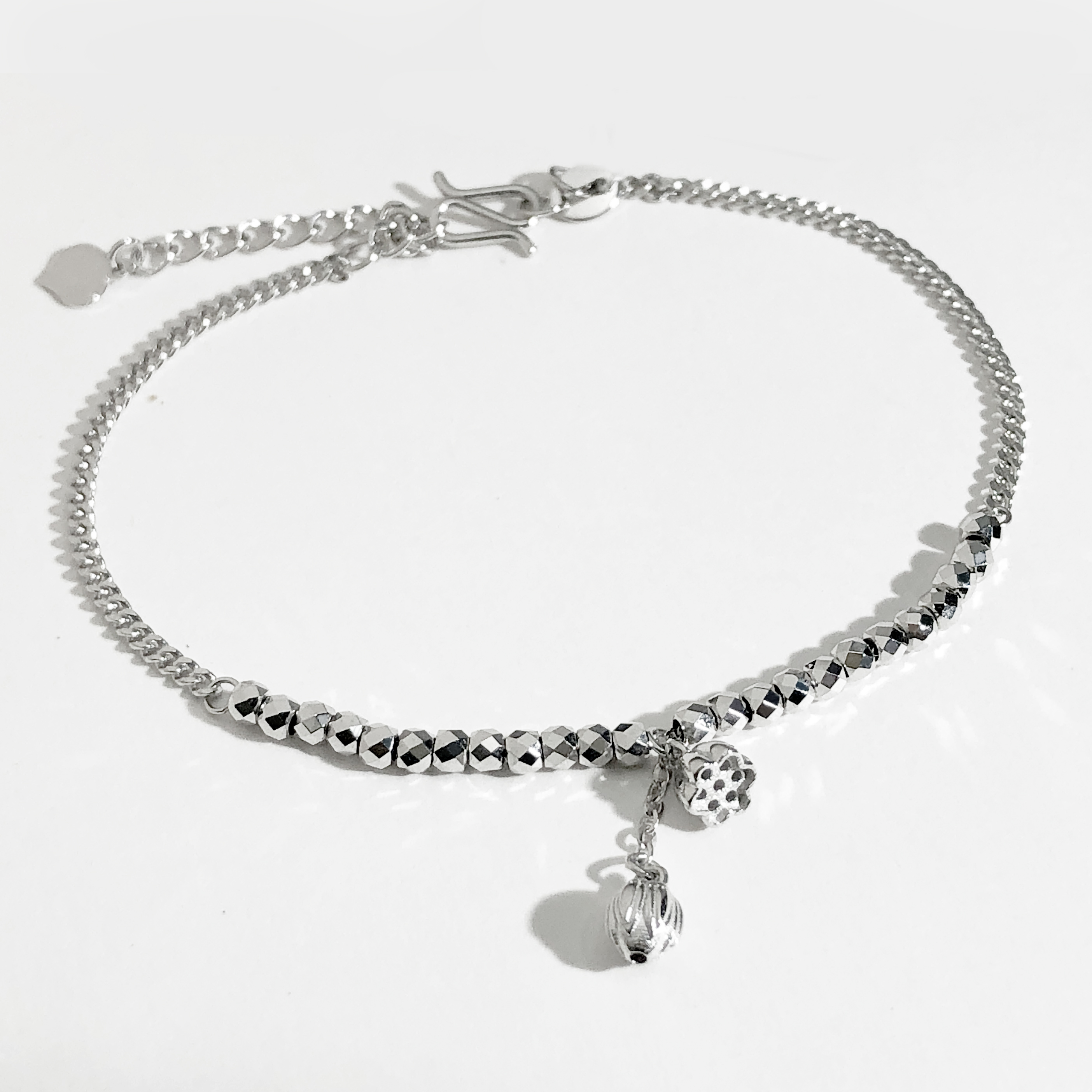 铂星珠宝Pt950铂金蹦迪珠两世欢手链时尚百搭女款亮面铂金手链