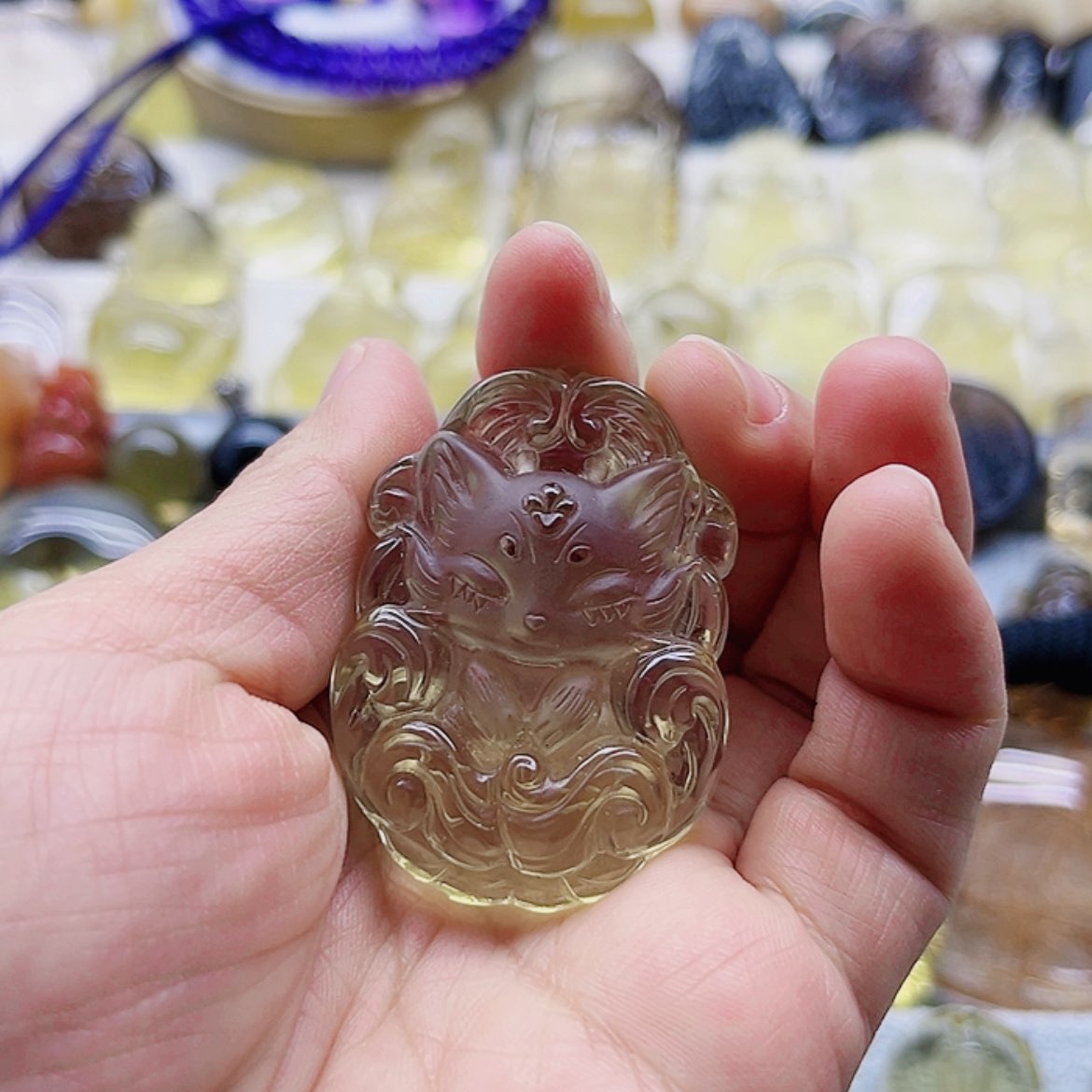 【闪购商品】黄水晶九尾狐未镶嵌水晶三**时