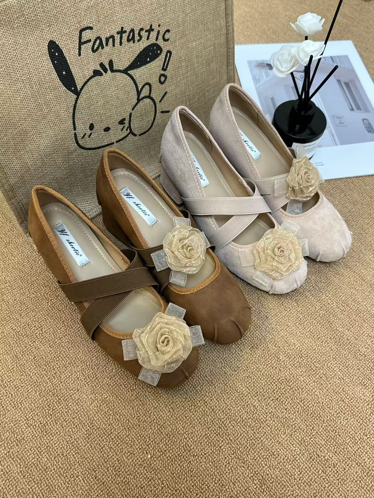 法式温柔风粉色芭蕾风女鞋百搭玛丽珍内增高平底鞋休闲浅口单鞋女