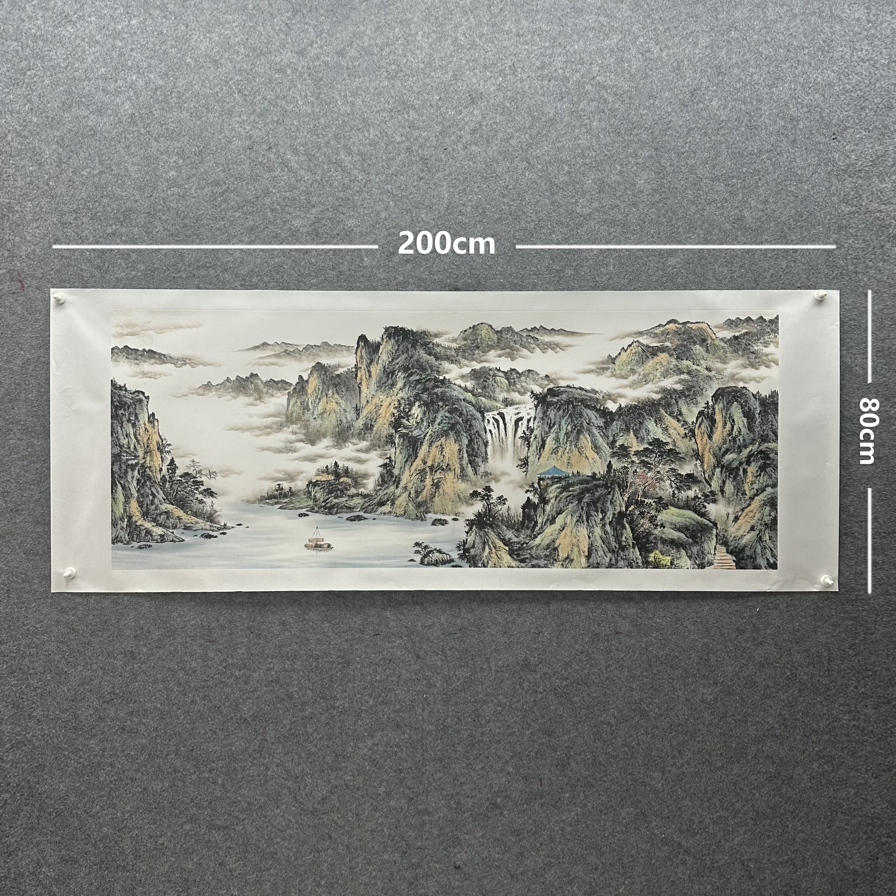 【山水画】张恒禄200*80cm手绘礼盒作品（13）