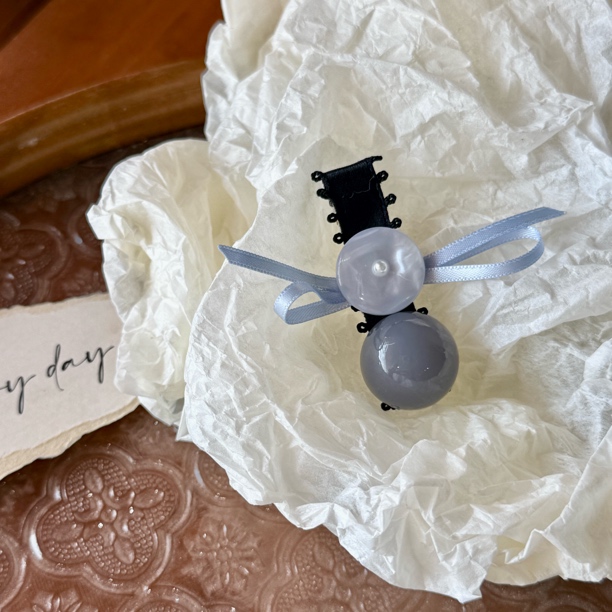 8825灰色简约迷你小发夹（手工微瑕介意勿拍）