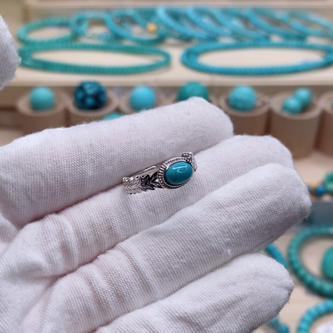 绿松石珠宝奇石银S925镶嵌