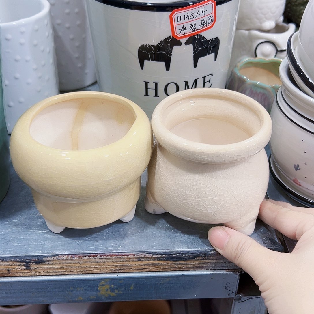 有孔外贸尾单陶瓷花盆凑单10米包邮