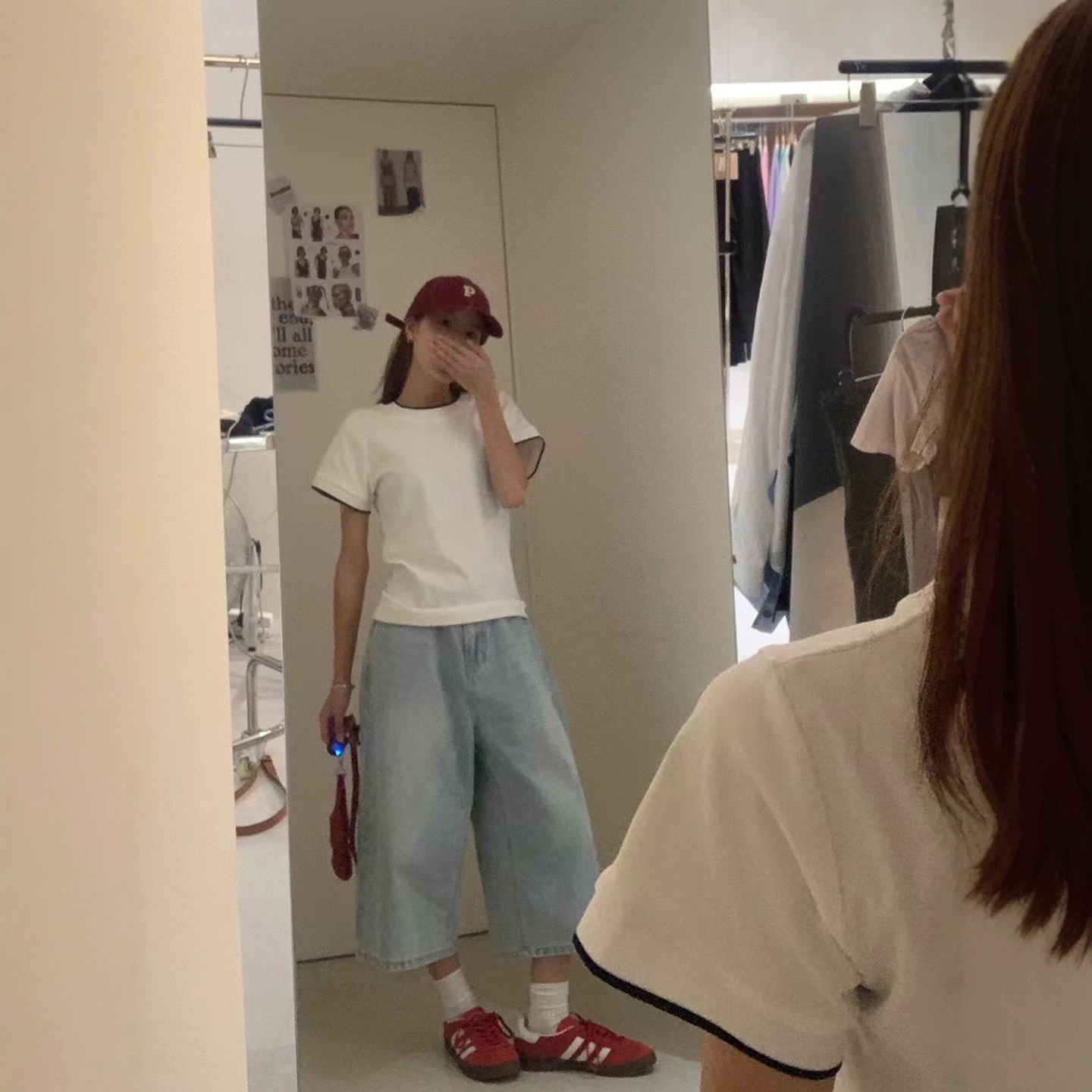 【瑕疵】5402七分浅蓝牛仔裤